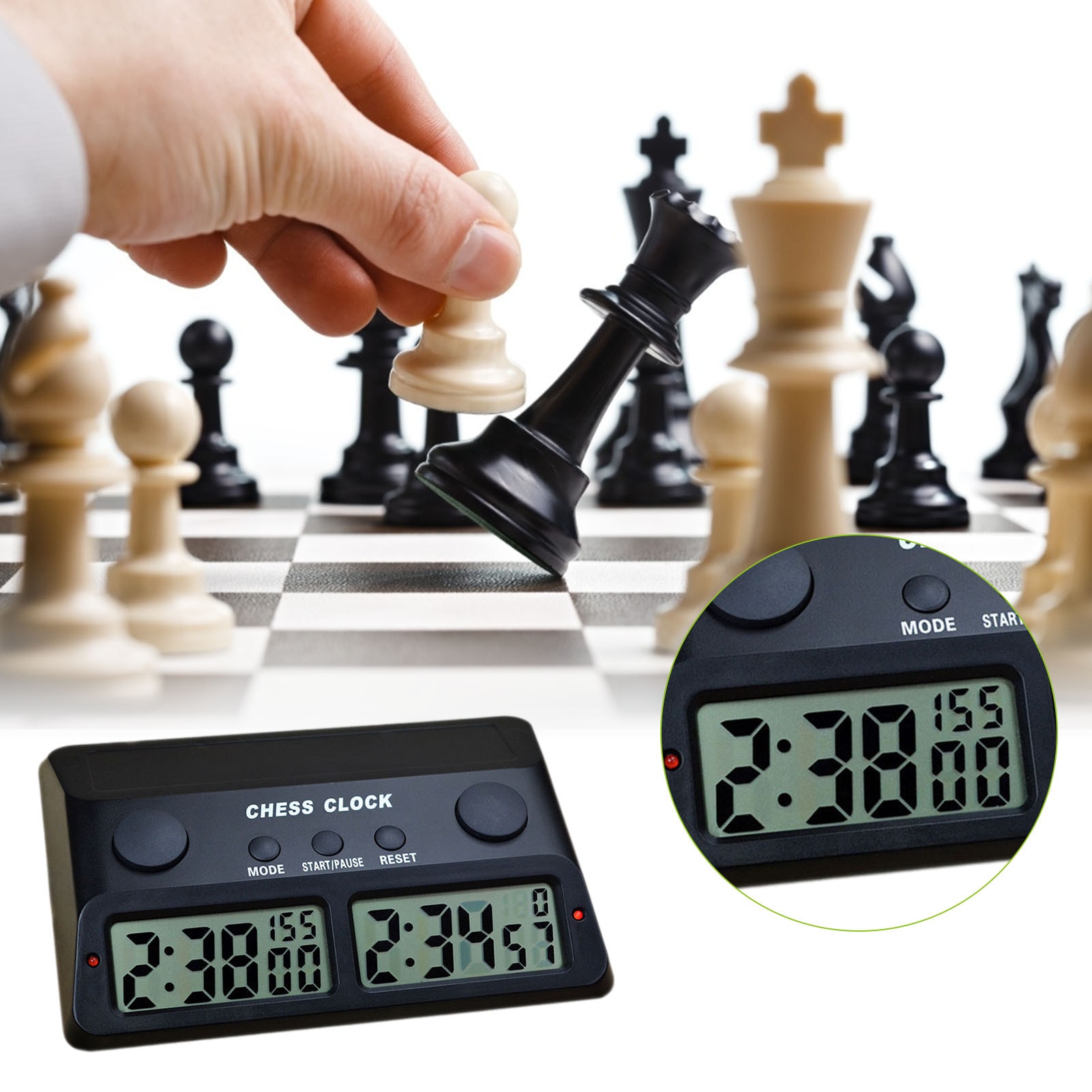 Mechanical 3-in-1 Chess Game Clock Digital Countdown Timer Lightweight For Timing Clocks Of Various Chess Games
