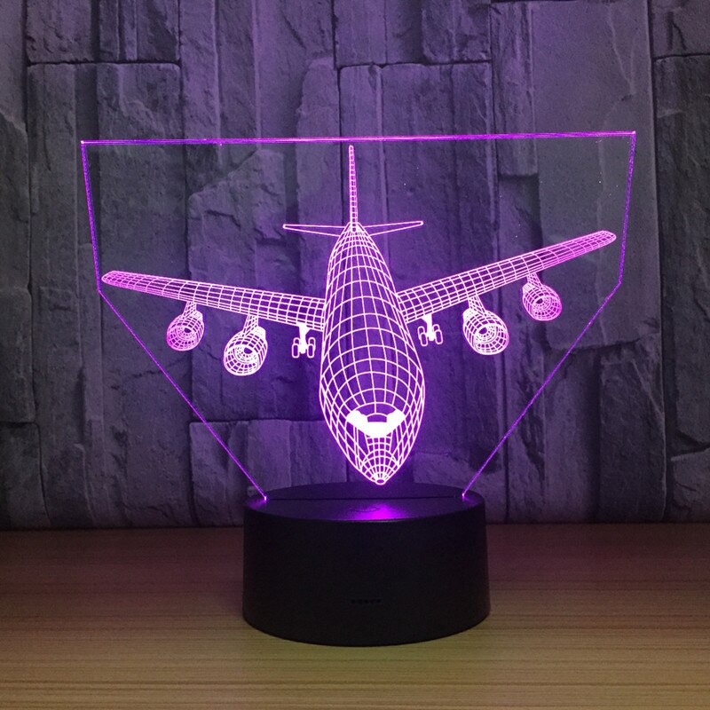 Valentinsdag 7 farveændring 3d hologram lampe fly lyser årsdagen kæreste