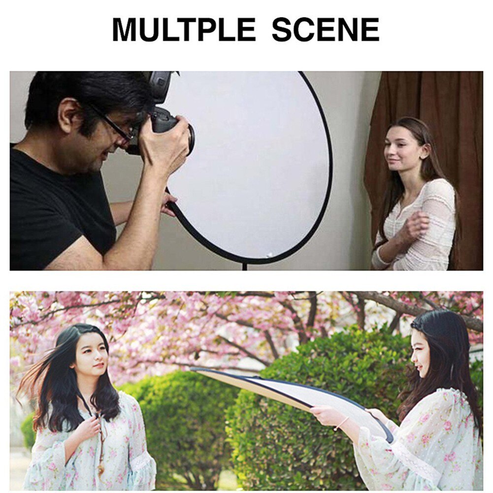 30cm Reflector 2 In 1 Portable Disc Light Reflector Round Shape Collapsible Light Diffuser Photography Studio Disc Diffuers