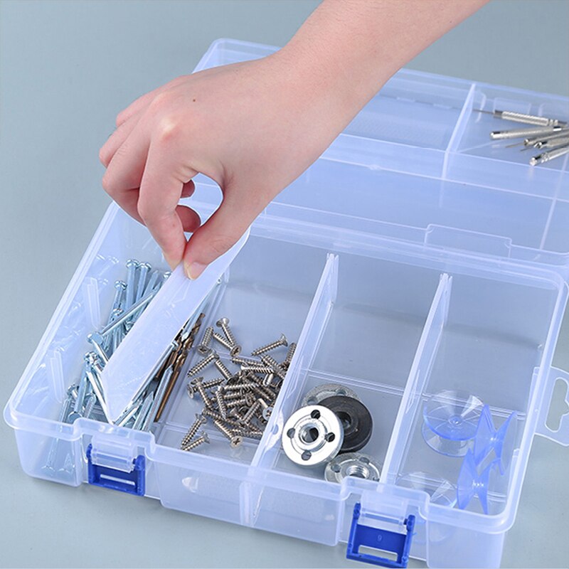 Plastic Storage Box Adjustable 1-36 Grids Compartment Jewelry Earring Bead Screw Holder Case Display Organizer Container