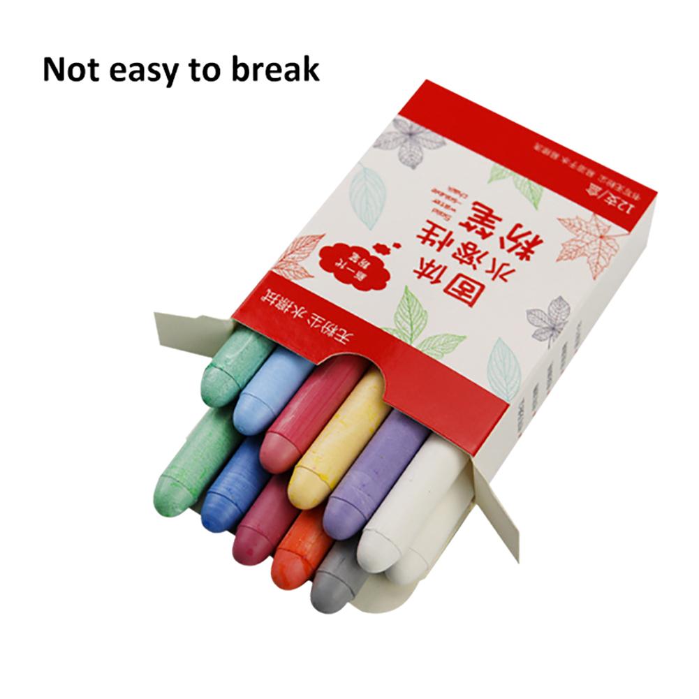 Chalk 12PCS Water-soluble Sidewalk Stick 11 Colors Dust-free Graffiti Draw Writing Sidewalk Stick For Home Teaching Use
