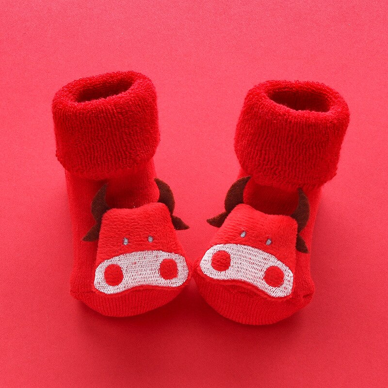Calcetines navideños para bebé, medias suaves y cálidas, antideslizantes, de invierno: 05 / 0-1 years