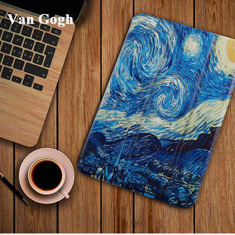 Funda de Tablet para Samsung Galaxy Tab A 10,1 ' SM-T580 T585 fundas Ultra delgadas wake Smart funda para sm-t580 funda protectora: Van Gogh