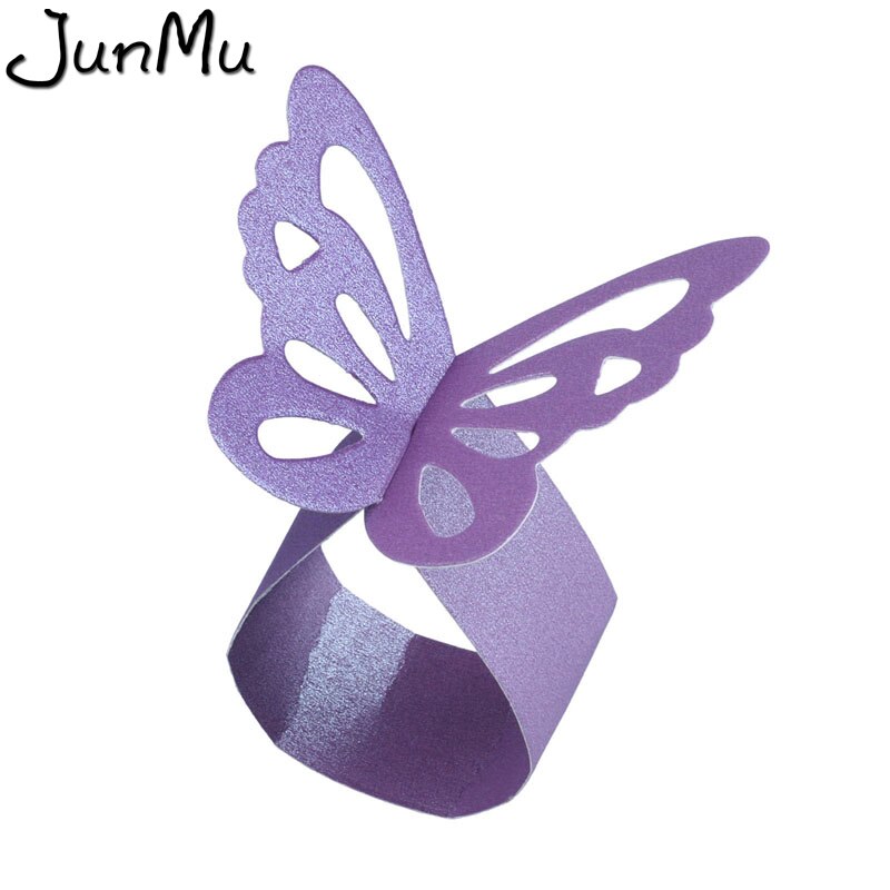 Butterfly Paper Servetringen Voor Bruiloft Decoratie Feestartikelen Diner Banket Tafel Decoratie Accessoires 50 Stks/partij: lavender