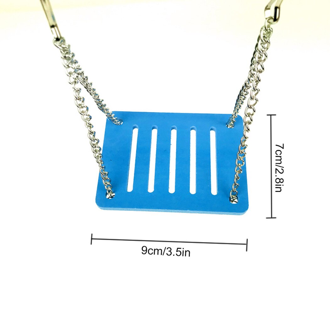 Juguete columpio para hámster, soporte colgante para conejillo de indias, jaula de juguete para ejercicio para mascotas pequeñas, con cadena de suspensión, plataforma para hámster