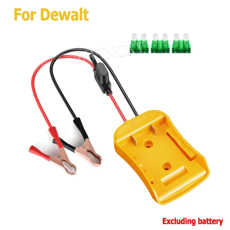 Igniter Jump Starter for Makita DeWalt Milwaukee 18V Battery Car Booster Cable with Fuse Automotive Emergency Power DIY Adapter: black