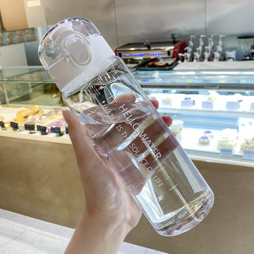 Water Fles Sport 780Ml Plastic Draagbare Fles Water Voor Drinken Thee Mok Outdoor Sport Camping Benodigdheden Koffie Keuken Gereedschap: white  780ml