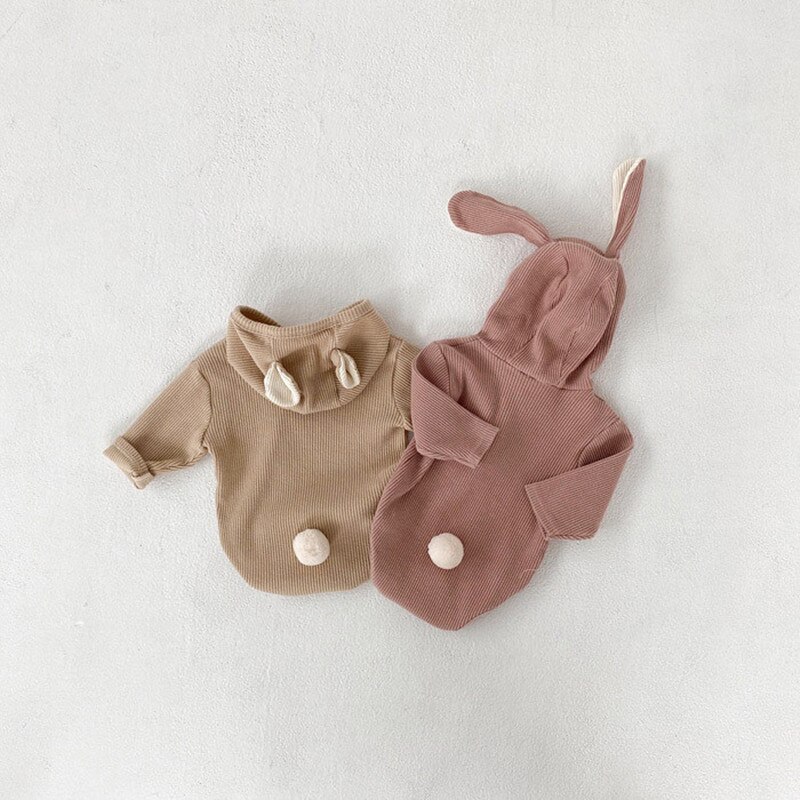 Neugeborene Mädchen Kleidung Kaninchen Ohren Baby Strampler Strick Kleinkind Junge Kleidung Mädchen Strampler Langarm Baby Gesamt Oberbekleidung Herbst