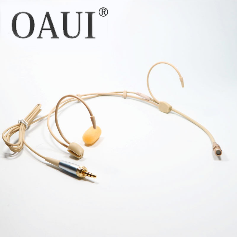 Original Cardioid Headset Microphone Best Sound For Shure Sennheiser MiPro AKG Mini 3Pin TA3F 4Pin TA4F 3.5mm Lock: WHITE