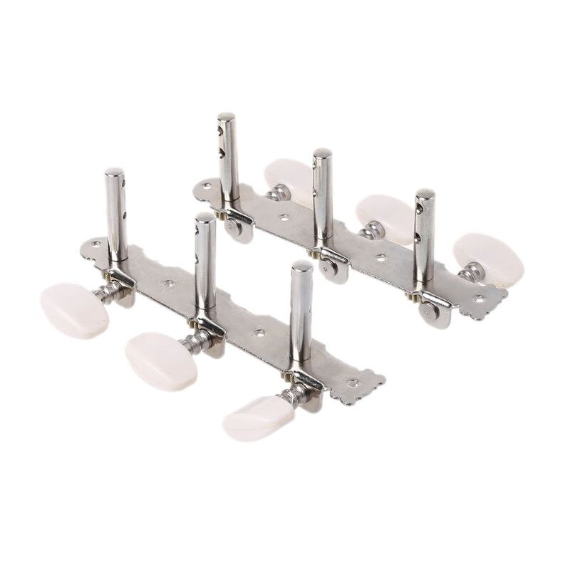 Set of 2pcs Classical Silver Guitar Tuner Tuning Machine Heads Keys Pegs Guitar Part Accessories