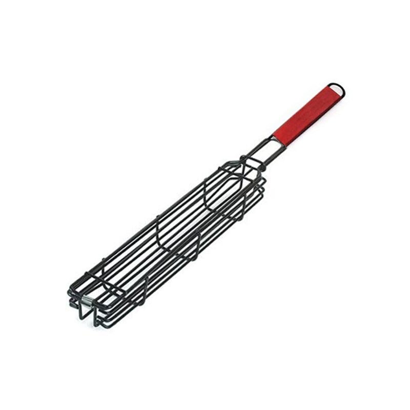 BBQ Kabob Grilling Basket Skewers Rotisserie Kebab No Stick Basket Cooking BBQ Grill Accessories Non-Stick Kabob Baskets: Red