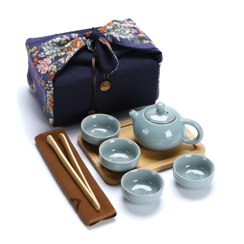 Chinesische Kung Fu Tee-Set Keramik Tragbare Teekanne Set Im Freien Reise Gaiwan Tee Tassen Tee Zeremonie Teetasse Trink Fine: K
