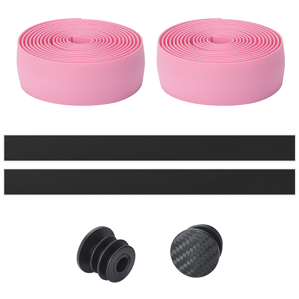 LINGMAI Fietsstuurlint Camouflage Antislip Demping Fietsen Racefiets Handvat Riem Wraps Met Bar End Pluggen: Roze