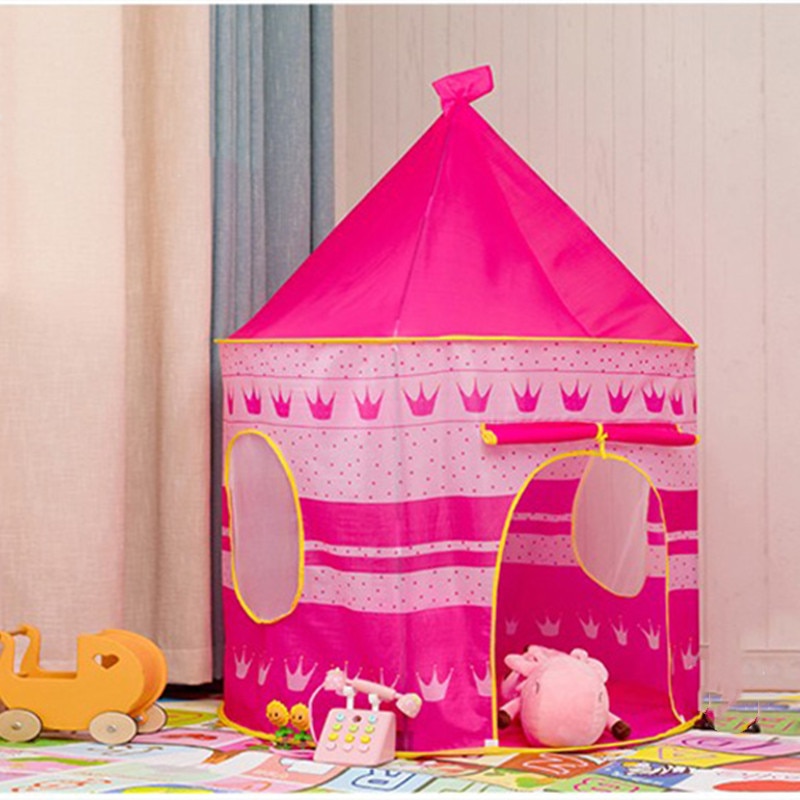 Kids Toys Play Tent Portable Foldable Tipi Prince Folding Tent Children Boy Cubby Play House Kids Outdoor Toy Tents Castle