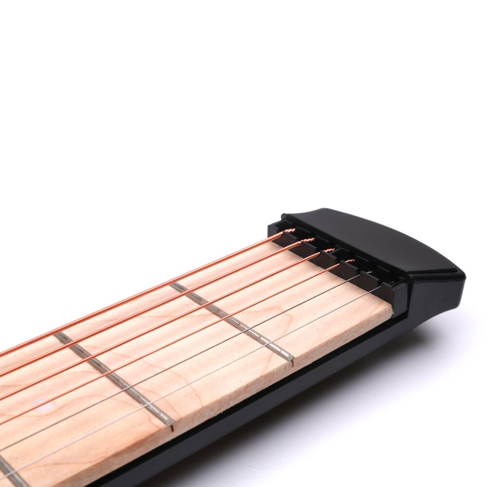 Pocket Guitar Portable Guitar Exerciser Guitar Finger Chord Conversion Trainer Practice Tool Finger Force(Black)