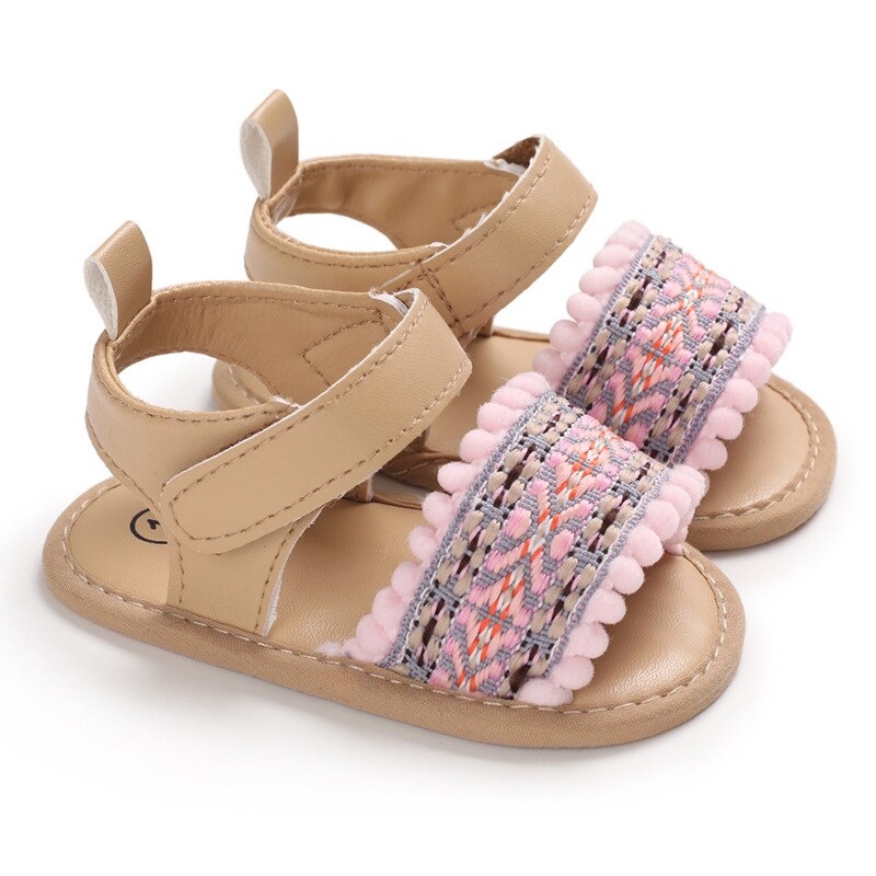 Newborn Infant Baby Girl Kids Sandal Shoes Soft Sole breathable baby shoe Crib Prewalker Toddler Anti-Slip Solid First Walkers: Apricot / 7-12 Months