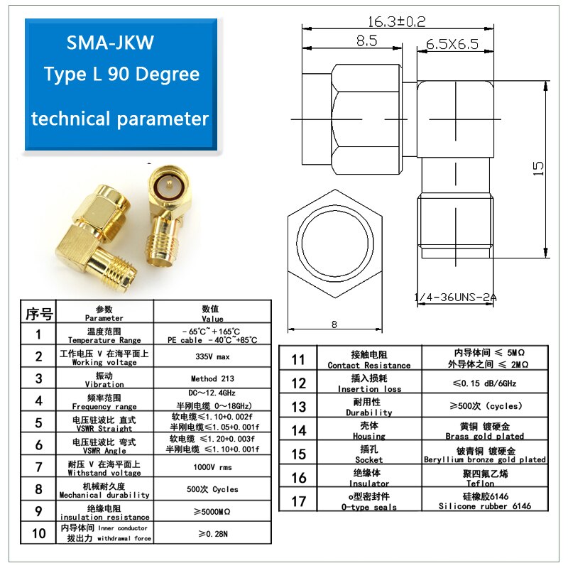 Sma Naar Sma Kabel Connector Socket Broches Sma Male Naar Sma Vrouwelijke Plug 90 Graden Haakse Vergulde Messing rf Adapter