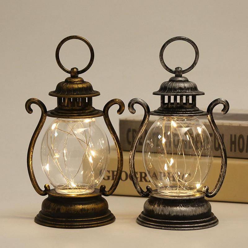 Led Lantern Battery Operated Rustic Lantern Antique Retro Hanging Lantern Outdoor Lamp For Garden Courtyard Tabletop Decoration