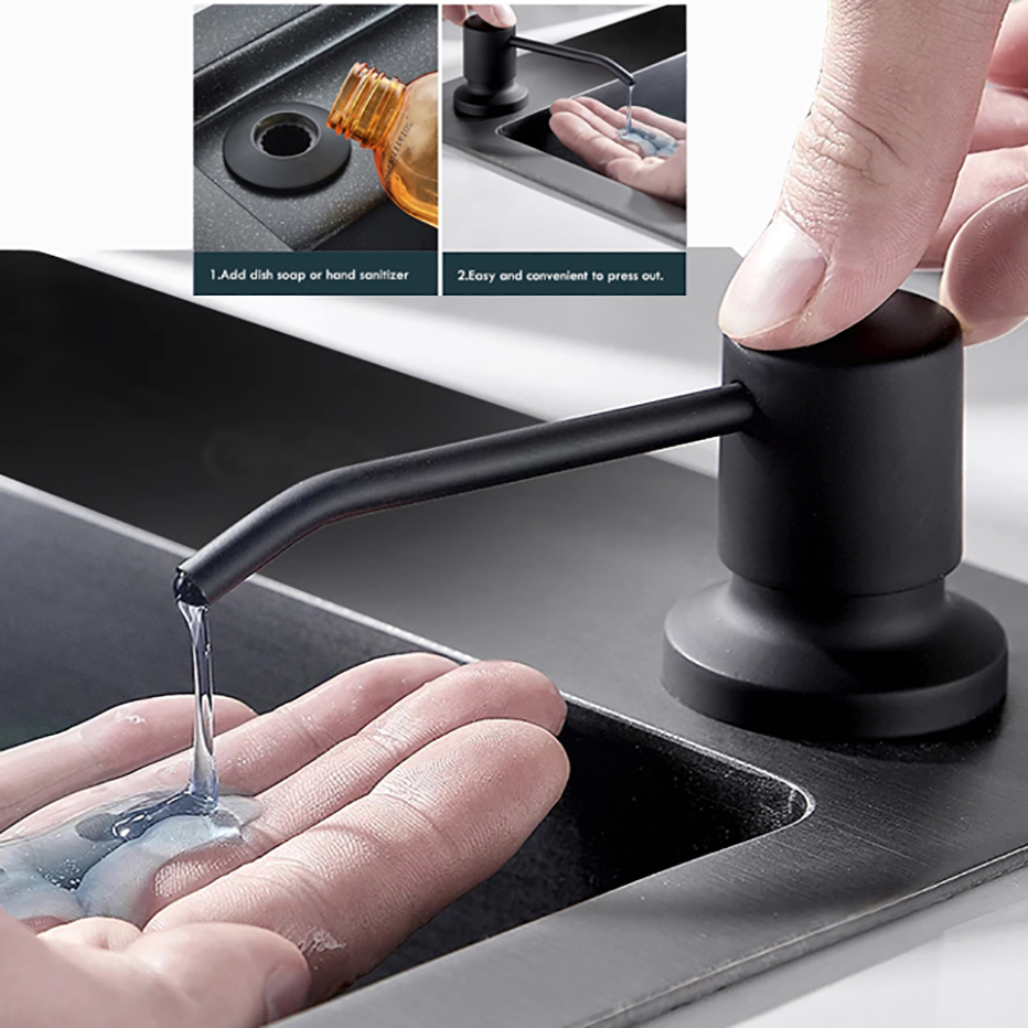 500 ml Küche Spülmittel Spülbecken Seife Pumpspender Edelstahl Eingebautes Waschmittel Geschirrspülmittel Behälter