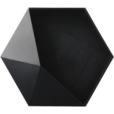 Salle de bain mur combinaison boîte de rangement hexagonale géométrique support ornement salon chambre étagère décoration de la maison: Black