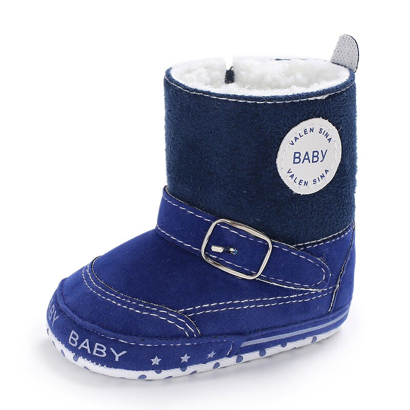 Winter Baby Jongens Meisjes Boot Rusland Winter Zuigelingen Warm Houden Schoenen Faux Fur Baby Booties Suède Baby Mocassins Laarzen: blue / 3