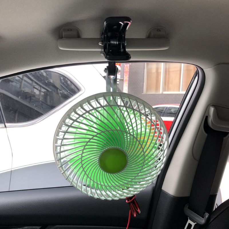 12V SUV Car Stepless Speed Air Cooling Fan Automobile Vehicle Swing Clip Fan