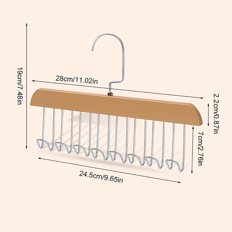 Cintre de rangement multifonctionnel pour vêtements pour femmes, porte-ceinture en bois, support robuste et durable pour bonnets, écharpes, soutien-gorge, fournitures de Cisco