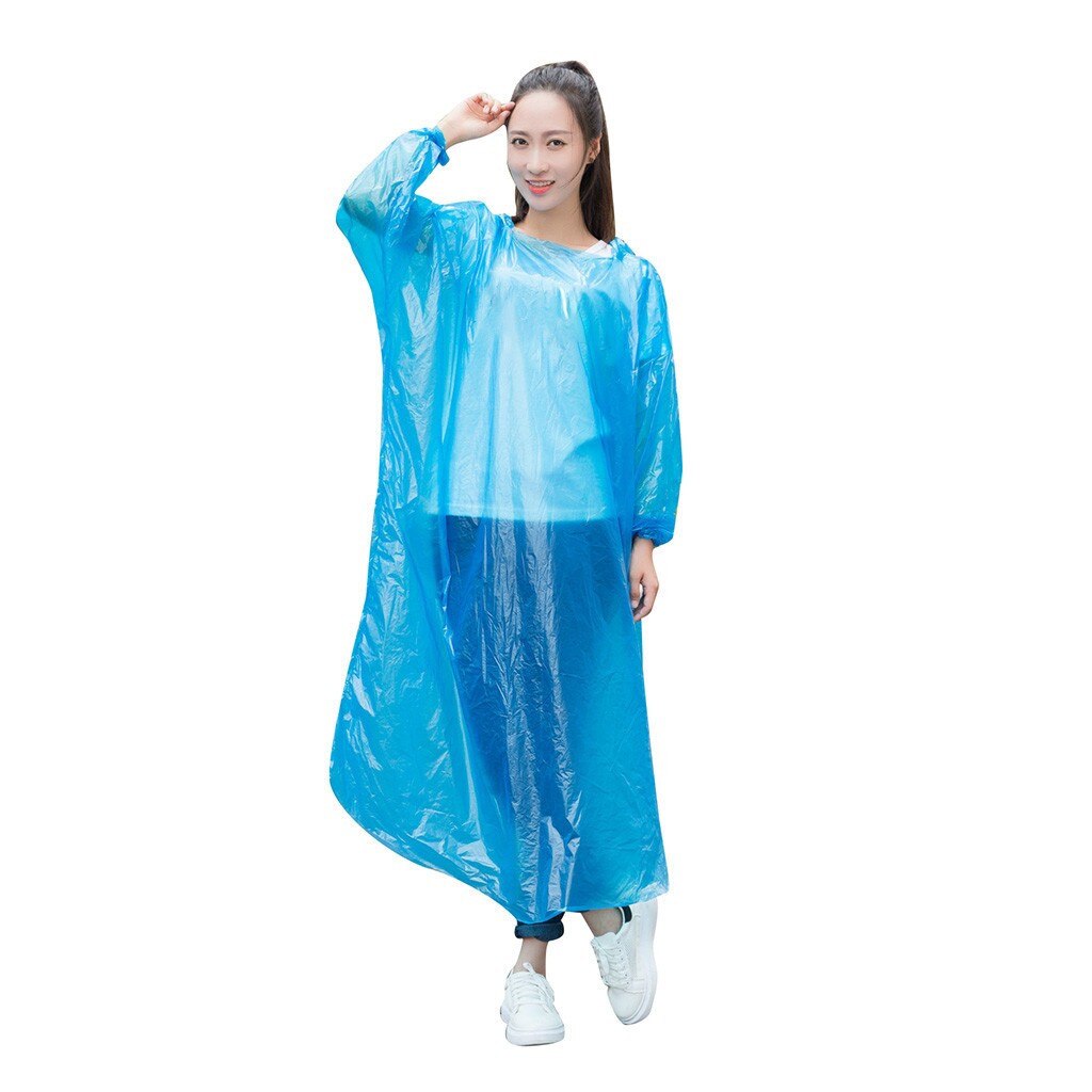 100PCS Disposable Raincoat Adult Emergency Waterproof Poncho Travel Hiking Camping Rain Coat Unisex Rainwear Camping Rain Coat: BU