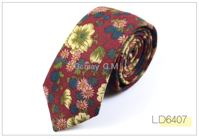 Märke bröllop bomull blommiga slipsar för män kostym smala herr slipsar gravatas slim corbatas vestidos hals slips cravat brudgums slips: Ld16407