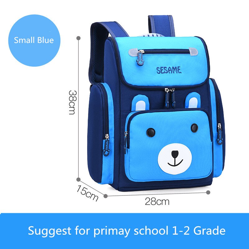 OKKID children school bags for girls cute waterproof primary school backpack with reflective strip kids pink kawaii book bag: small blue