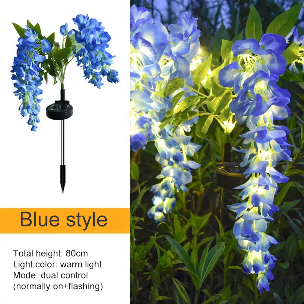 Solar Flowers Light Outdoor Garden Lawn Lamps Solar Wisteria Flower Landscape Light Courtyard Garden Ground Plug Light Decor: ROSE