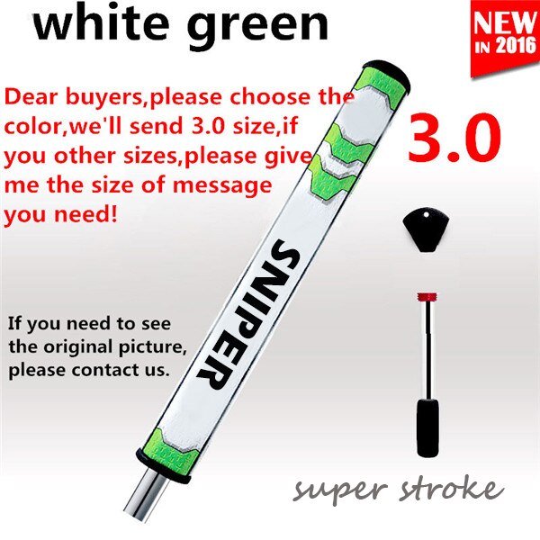 Nyeste skridsikre golfgreb wrap sup ** stro ** 2.0/3.0/5.0 golfkøller puttergreb med: 3.0- hvidgrøn