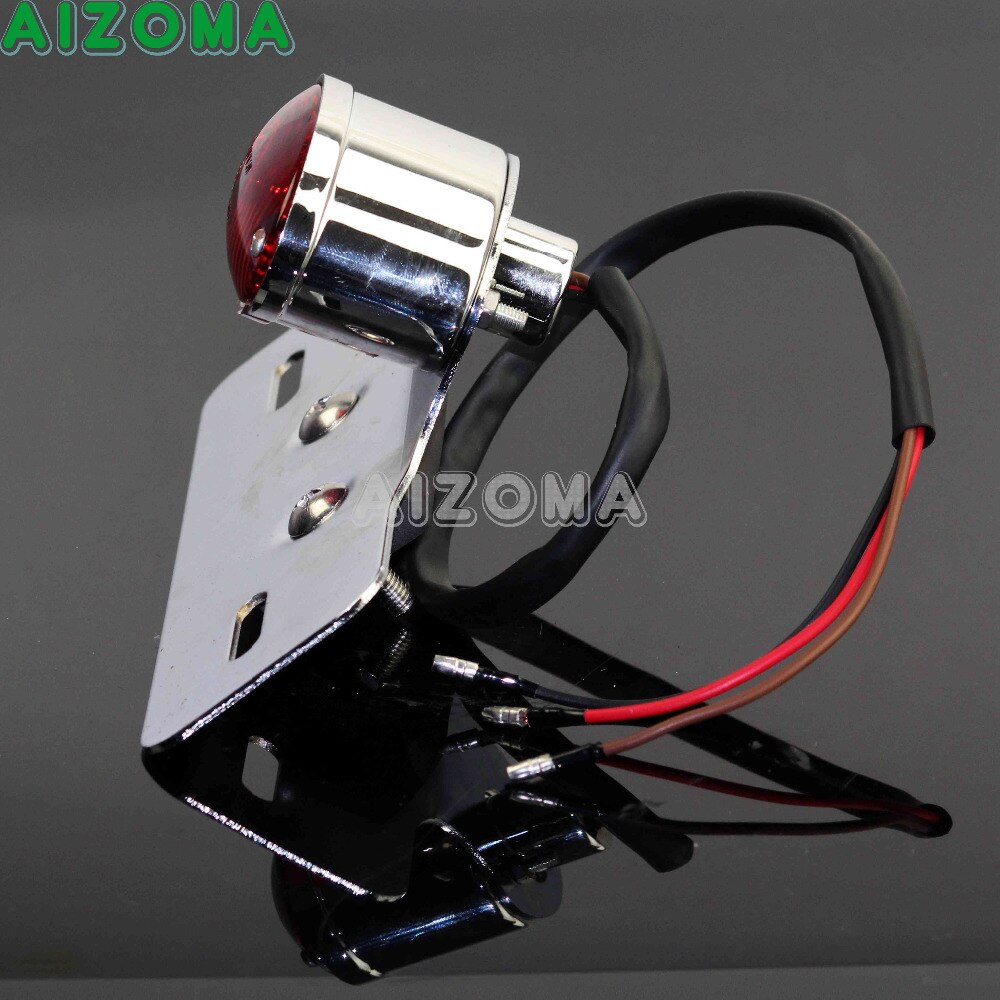 Dual Sport Motorcycle Achterrem Achterlicht Chrome Kentekenplaat Light Bracket Houder Universele Voor Harley Chopper Cruisers Atv