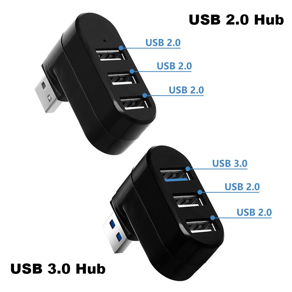 3 Poorten Mini Usb 3.0 Hub Draaibaar High Speed Data Transfer Splitter Adapter Universele Voor Laptop Macbook Computer Pc