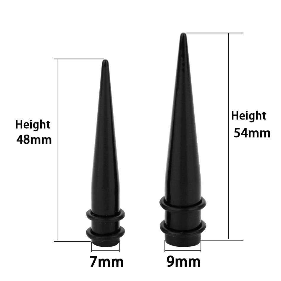 1Pc 7mm 9mm Black Acrylic Ear Tapers Stretcher Ear Plugs and Tunnels Piercing Expanders Gauges Earrings Body Jewelry