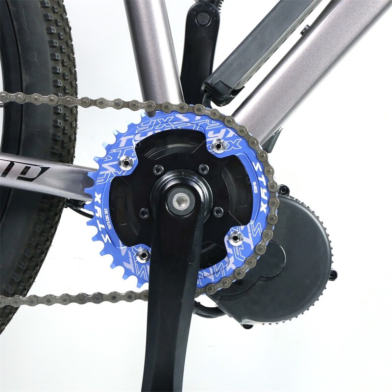 Roue à chaîne e-bike 32T 34T 36T 38T rouge bleu noir pour Bafang Mid Drive Kits de moteur 8FUN remplacements Conversions de vélo électrique