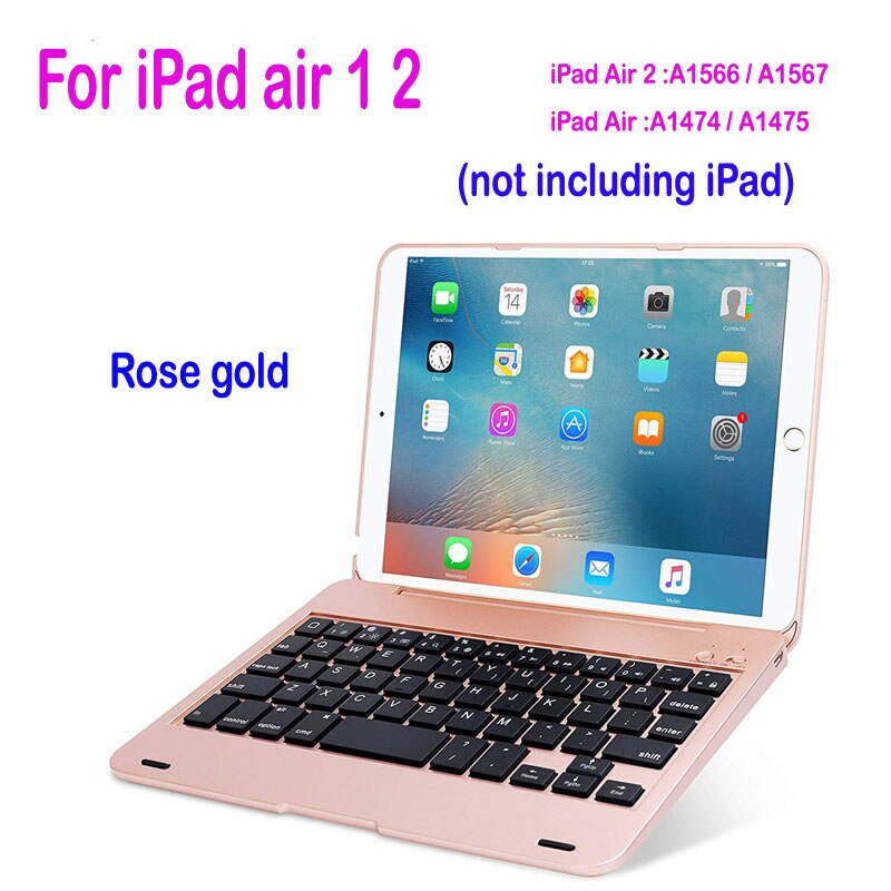 Smart Keyboard for Apple iPad 9.7 5th 6th Generation Bluetooth Keyboard Case for iPad mini 1 2 3 4 5 Air 1 2 Pro 9.7: air 1 2 Rose gold