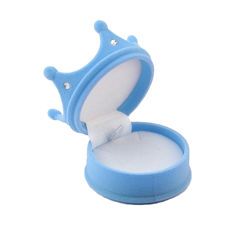 1-delige mooie kroonvorm fluwelen sieradendoos bruiloft verlovingsring doos display geschenkdoos houder voor oorbellen ketting armband: Oranje