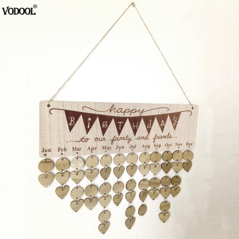 DIY Hout Kalender Ronde Liefde Platen Kalender Speciale Datum Verjaardag Muur Opknoping Teken Herinnering Schema Planner Data