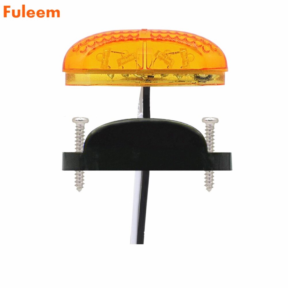 Fuleem – feu de gabarit latéral imperméable à 4 LED ambre 12V 24V, lampe de dégagement, pour camion et remorque, 10 pièces