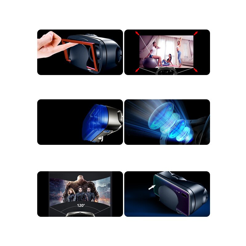 Gafas de realidad virtual 3D para teléfono móvil, casco de realidad virtual, espejo mágico, Blu-ray, inteligente, generación de grasa, película 3D, novedad de