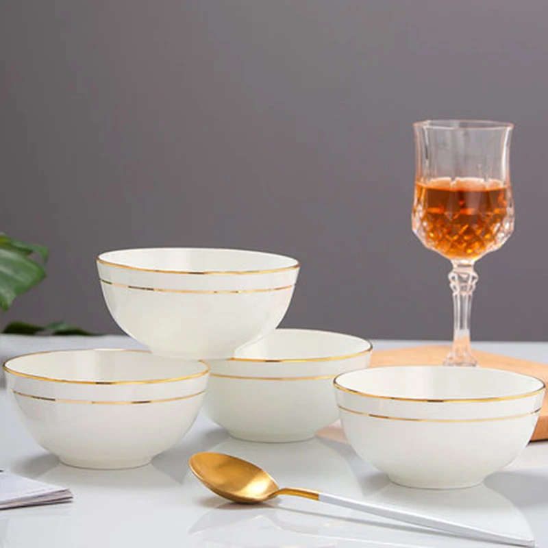 Phnom penh riisi kulho setti koti kiinalainen keittiö keitto nuudeli riisi kulho yksinkertainen luuposliini astiasto terveys &amp; turvallinen salaattikulho