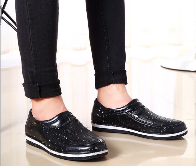 Aleafalling Keuken Firetwork Regen Schoenen Arbeid Plaats Mannen PVC Waterdichte All-seizoen Effen Regenlaarzen Fornuis's Volwassen Mannen Schoenen m95