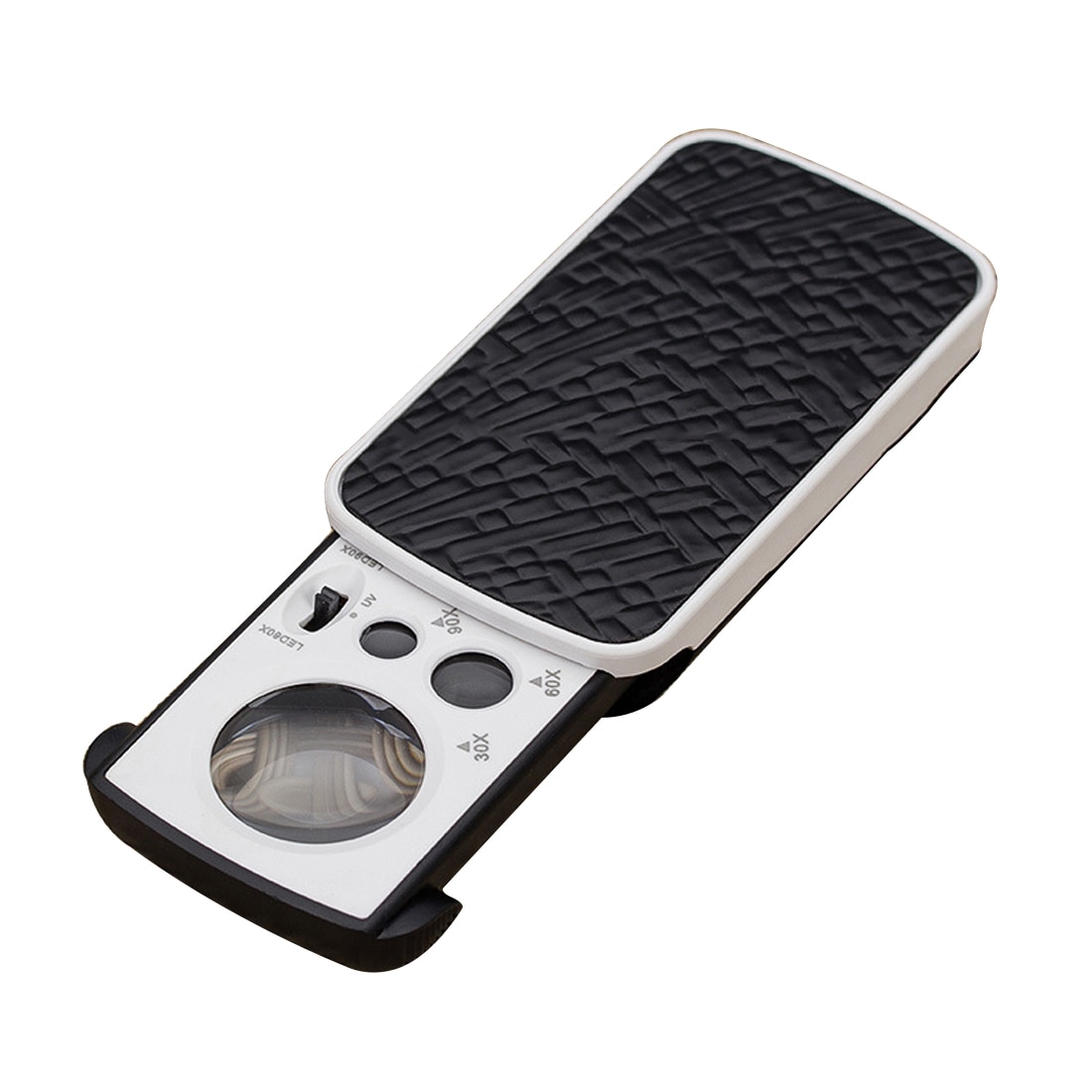 LED UV 30X 60X 90X Loupe bijoux évaluation lecture Loupe haute grossissement acrylique lentille optique Loupe: Black