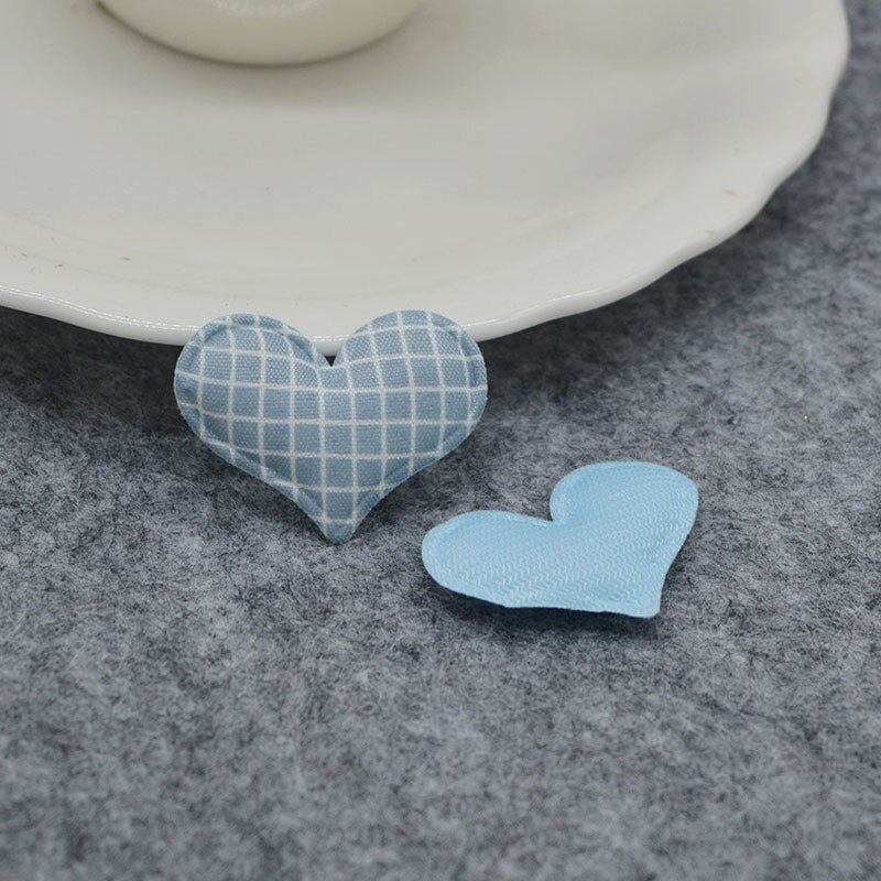50 stks/partij 3.8*3 cm Ginganghart Padded Applicaties voor DIY handgemaakte kinderen haar accessoires, decoratie accessoires: 7