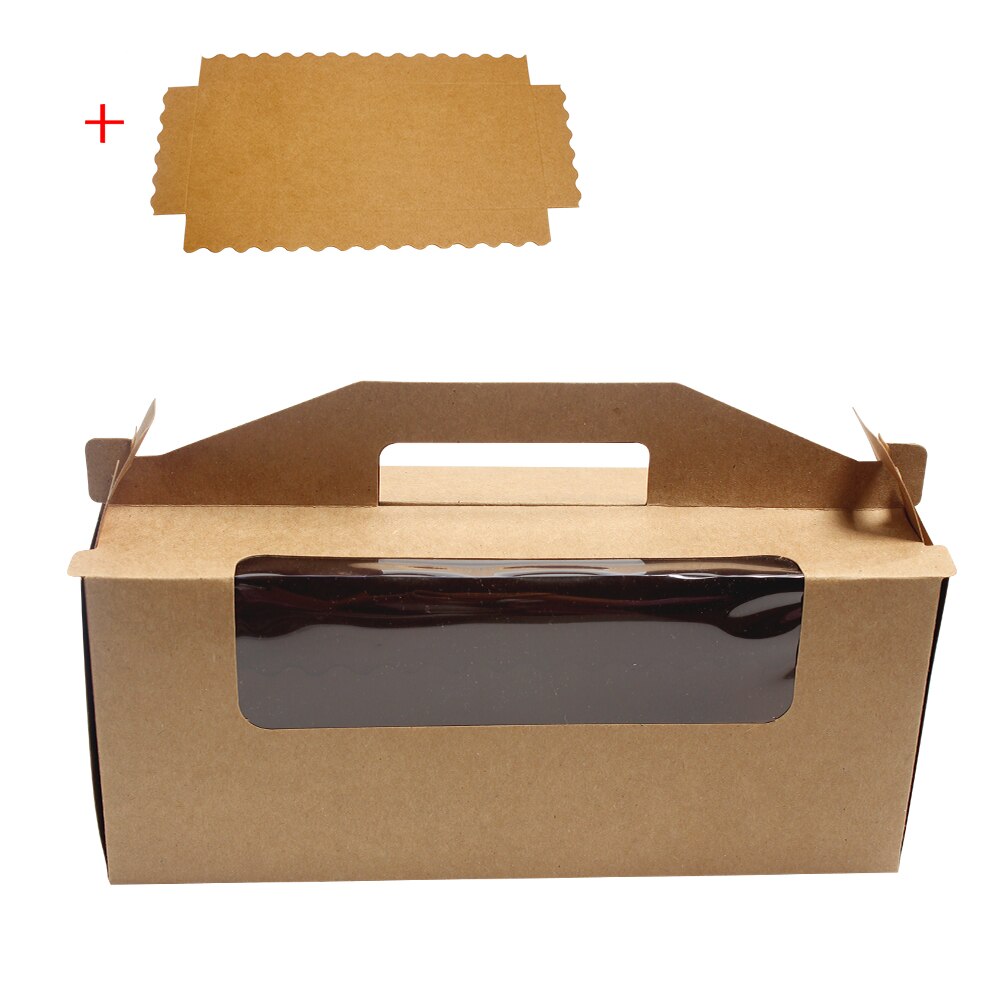 Cake Roll Gebak Box Container Draagbare Handgemaakte Muffin Cake Zichtbaar Verpakking Dozen Met Bodem Bakken Levering Party Favor: D / 5PCS
