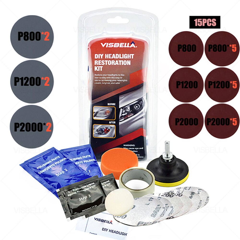 Car Headlight Restoration Polishing Kits Headlamp Repair Kits Car light Lens Polish Polisher Cleaning Paste Refurbish Paint Care: Package 12