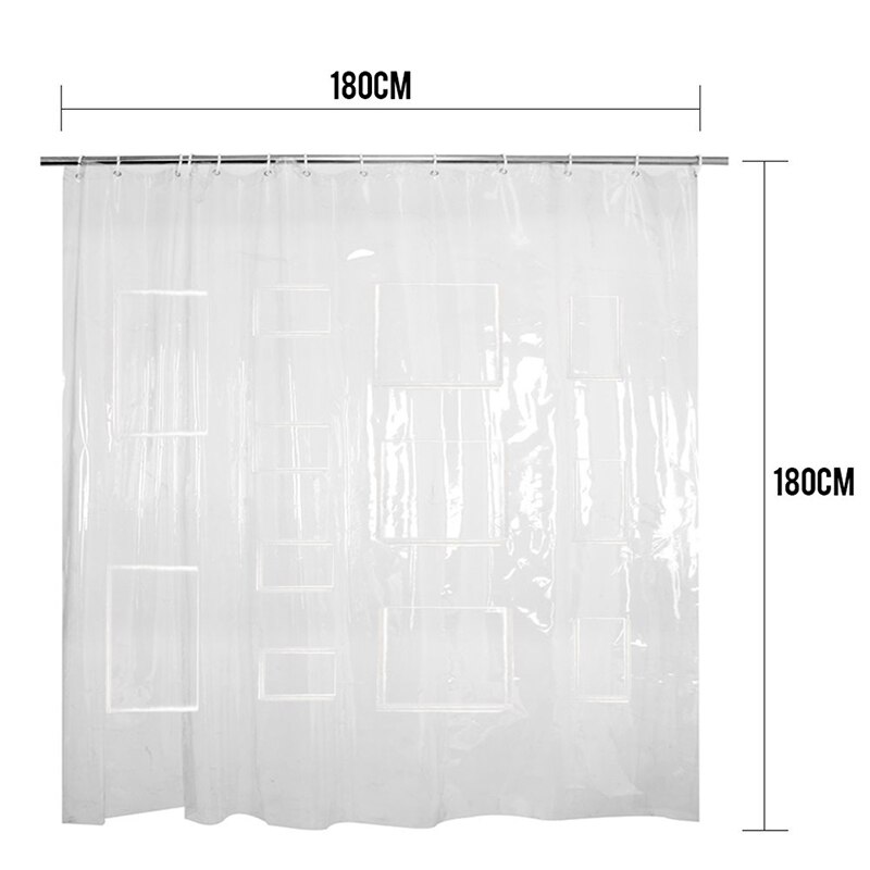 Rideau de douche multifonctionnel téléphone support de tablette rideau de douche clair avec poche pour écran tactile Transparent salle de bain douche: style 1