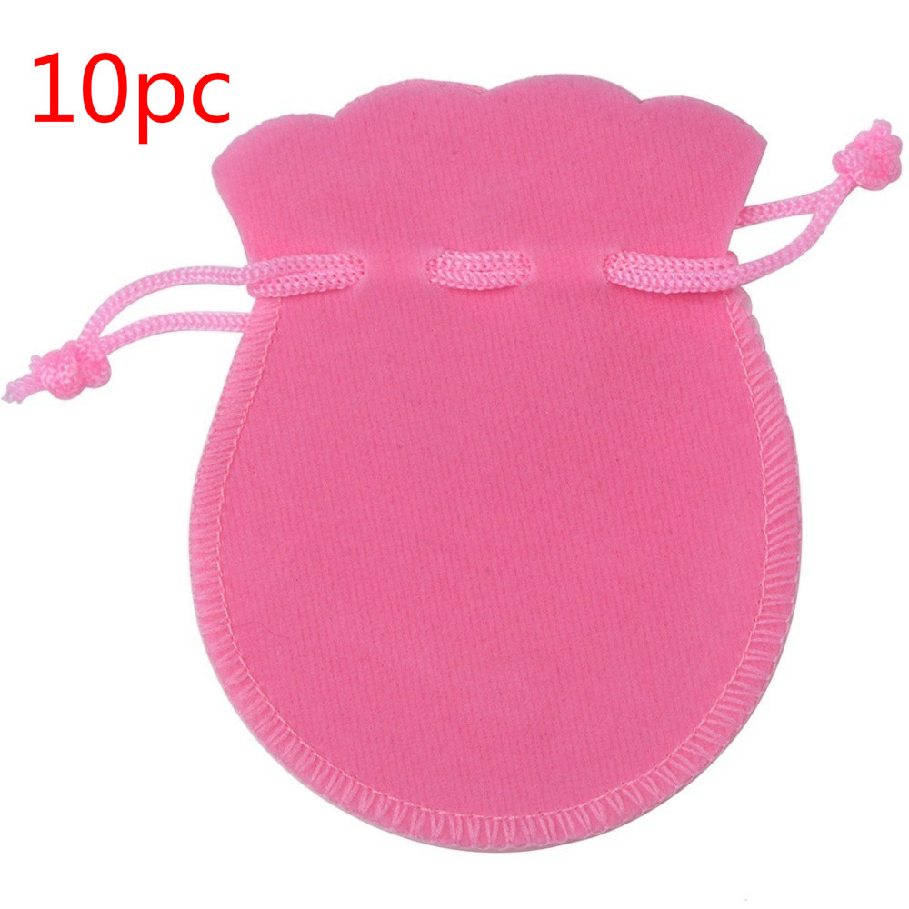 10Pcs 7*9Cm Fluwelen Bag Koord Pouch Zwart/Rood Kalebas Bag Storage Pouch Opslag bag Voor Ketting Armband: pink