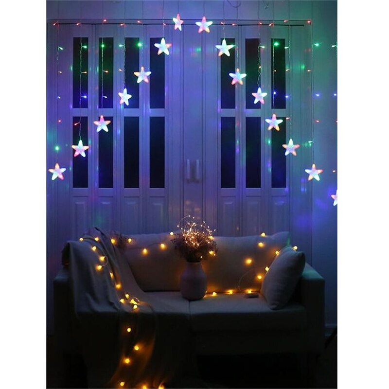3m led stjerne fe gardin lys guirlande string lys 100-240v til hjemmet jule bryllup fest dekoration